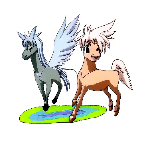 Pegasis With 77 and 41  tattoo design idea