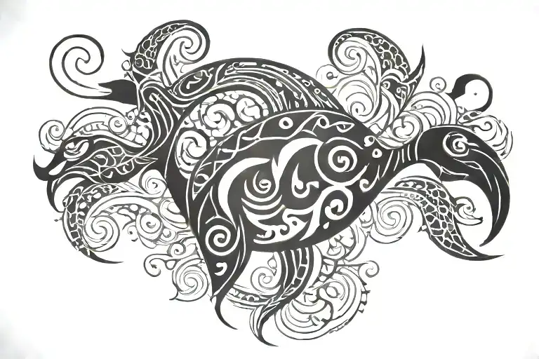 sea creatures tattoo design idea