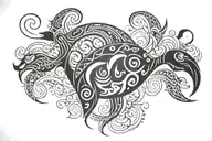 sea creatures tattoo design idea