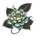 lotus flower with a turbo from a car with color tattoo tattoo design idea