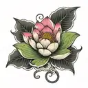 lotus flower with a turbo from a car with color tattoo tattoo design idea