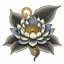 lotus flower with a turbo from a car with color tattoo tattoo design idea