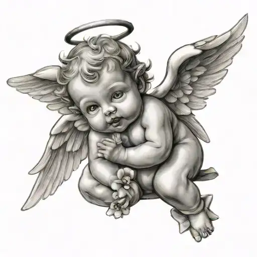 baby cupid angel   tattoo design idea