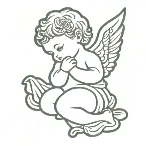 cherub angel tattoo design idea