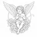 cherub angel tattoo design idea