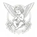 cherub angel tattoo design idea