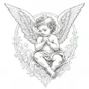cherub angel tattoo design idea