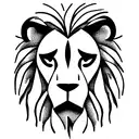 lion hunting  tattoo design idea