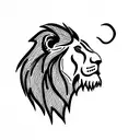 lion hunting  tattoo design idea