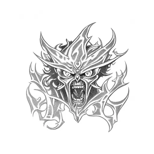 asta from black clover in demonic form tattoo design idea