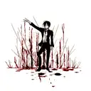 Levi Ackerman from attack on titan covered in blood tattoo design idea