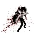 Levi Ackerman from attack on titan covered in blood tattoo design idea