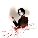 Levi Ackerman from attack on titan covered in blood tattoo design idea