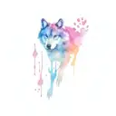 Alpha wolf paw prints trailing tattoo design idea