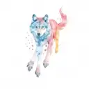 Alpha wolf paw prints trailing tattoo design idea