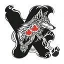3 Spiritual Alpha wolf paw prints tattoo design idea