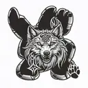 3 Spiritual Alpha wolf paw prints tattoo design idea