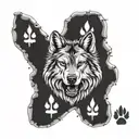 3 Spiritual Alpha wolf paw prints tattoo design idea