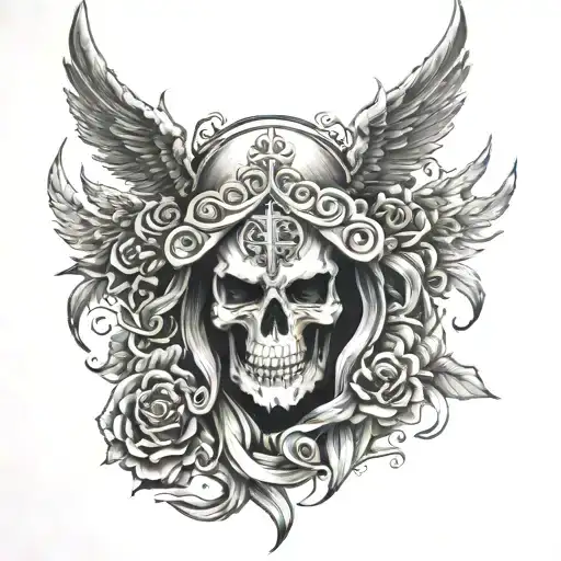 Holy death tattoo design idea