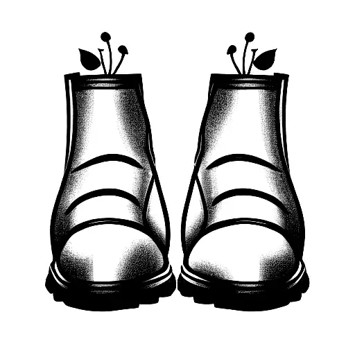 gogo boot with flowers growing out the top of the boot tattoo design idea
