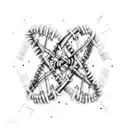 dna double helix intertwined in human heart  tattoo design idea