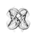 dna double helix intertwined in human heart  tattoo design idea