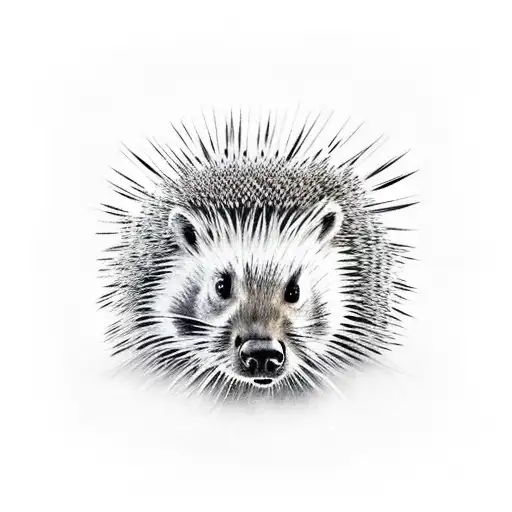 full porcupine from the side tattoo design idea