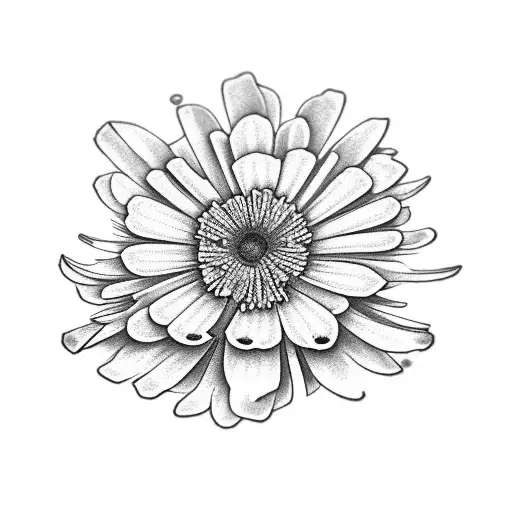 geranium daisy chrysanthemum minimal 3 flower tattoo tattoo design idea