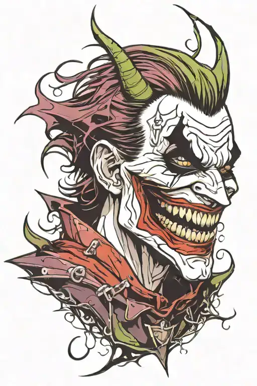 joker Batman Who Laughs tattoo design idea