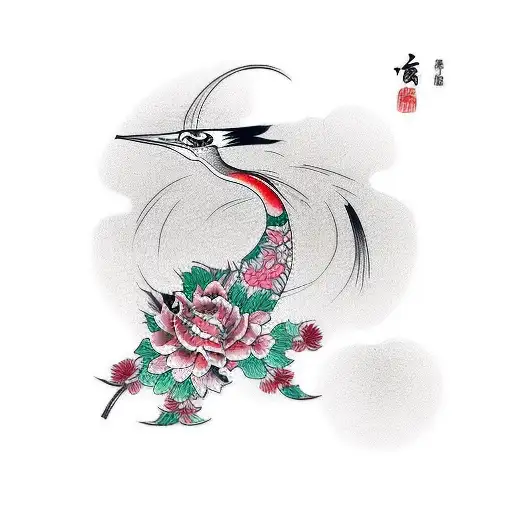 crane tattoo design idea