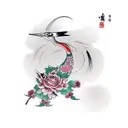 crane tattoo design idea