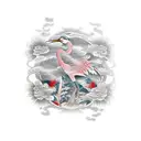 crane tattoo design idea
