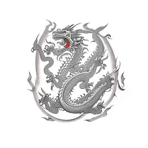 dragon chino mujer tattoo design idea