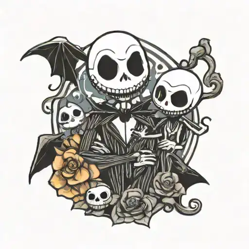 Jack Skellington with a baby tattoo design idea