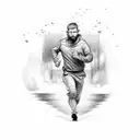 man running tattoo design idea