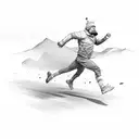 man running tattoo design idea