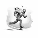 man running tattoo design idea