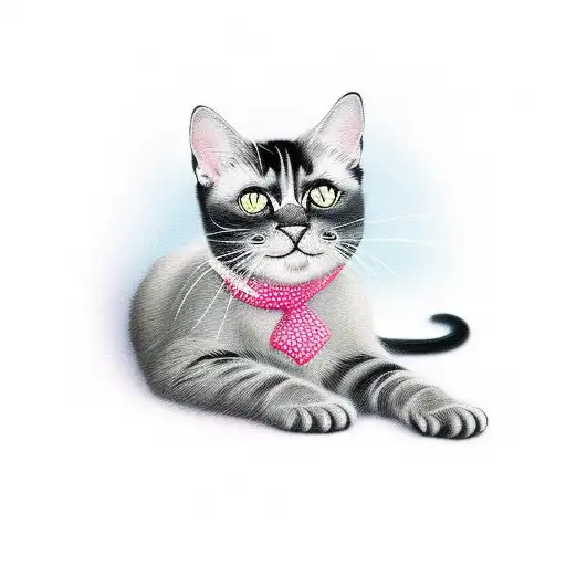 black cat fat tattoo design idea