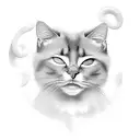 black cat fat tattoo design idea