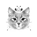 black cat fat tattoo design idea