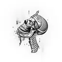 Pharaoh skull surrounded by hieroglyphics tattoo design idea