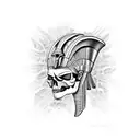 Pharaoh skull surrounded by hieroglyphics tattoo design idea
