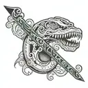 human bite marks with a cursive AR letter tattoo design idea