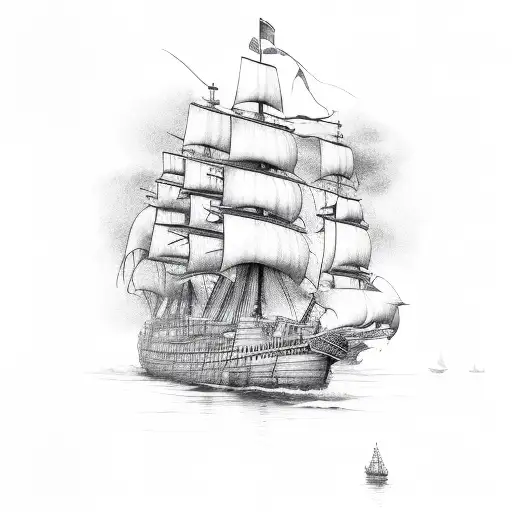 sink the ships tattoo design idea