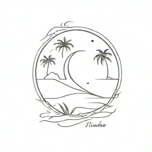 beach empathy peaceful simple  tattoo design idea