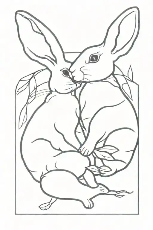bunny empathy simple love   tattoo design idea