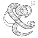 A python snake that ate an elephant tattoo design idea