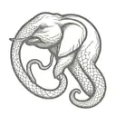 A python snake that ate an elephant tattoo design idea