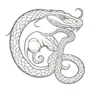 A python snake that ate an elephant tattoo design idea