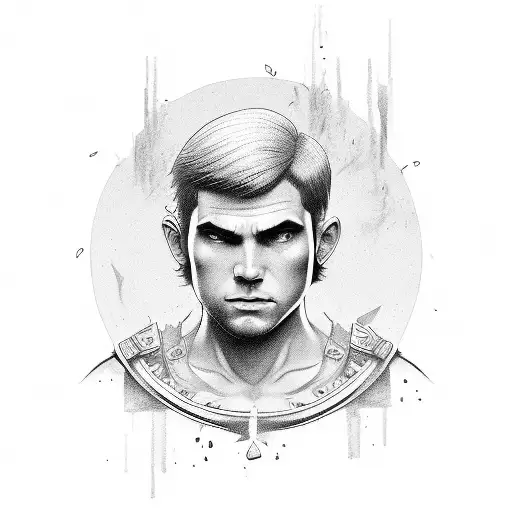 hero warrior marshall tattoo design idea